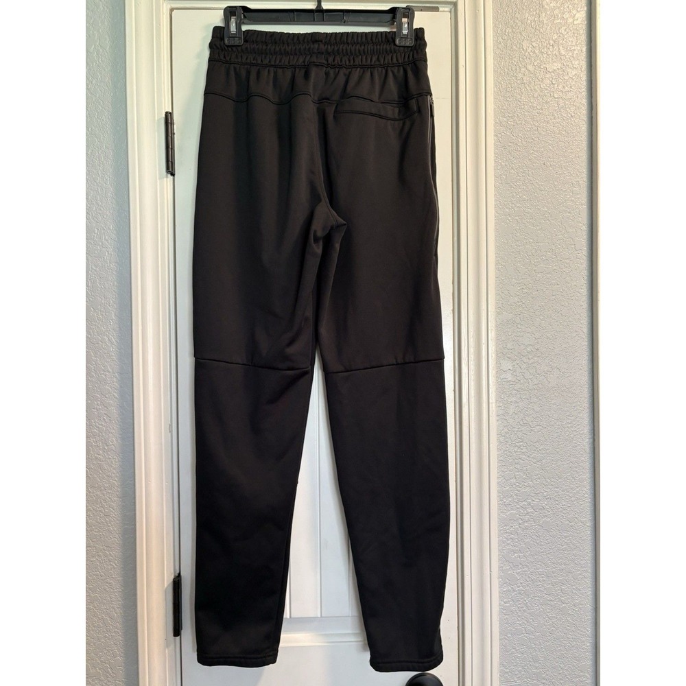 Members Mark Tech Fleece Pants Mens Small Black Zipper Pockets Tapered Active - Picture 4 of 5